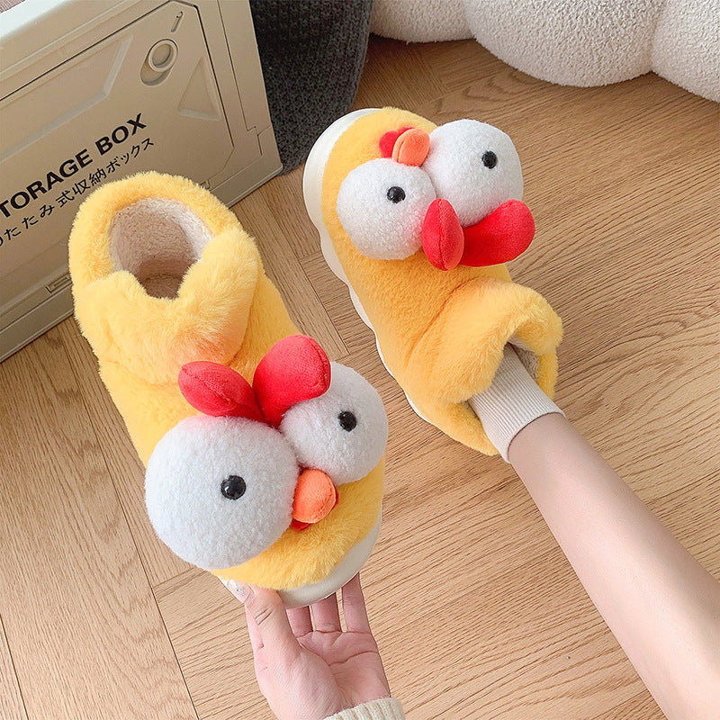 Cute Chick Cotton Slippers Women Winter New Home Indoor