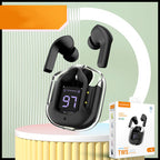 Premium Mini Transparent Wireless Earbuds - Bluetooth 5.3 ENC Noise Cancelling Headphones with Digital Display