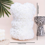 1pc Romantic Simulation Flower, Rose Flower Bear Hugging Flower, Wedding Party Christmas Decoration Gift, Perfect For Family And Friends Graduation Season