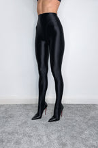 Black Glossy Opaque High Shine Tights