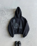 Loose-fit Women's Dark-style Retro Printed Hoodie