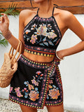 Women's Clothing Moderate Fake Ethnic Style Vest Shorts Set
