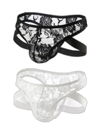 2-pack Men's Lace See-through Thongs