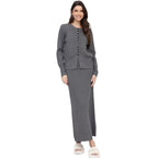Women's Solid-color Casual Cardigan And Skirt Setsoft And Gentle All-in-one Outfit