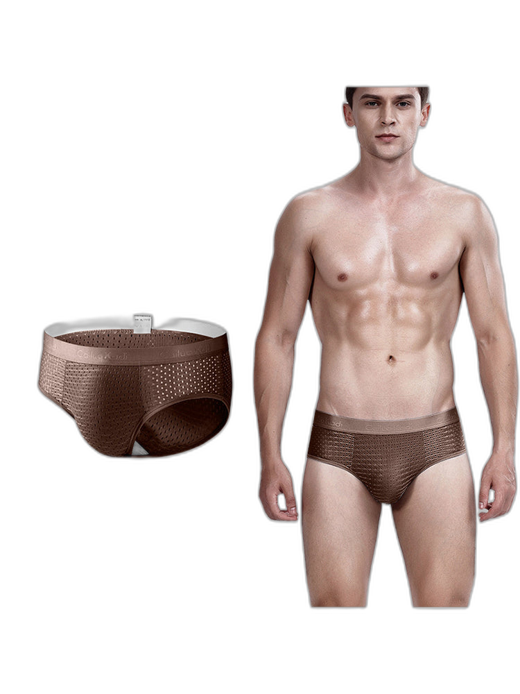 4 Pack Breathable Ice Silk Antibacterial Men's Briefs