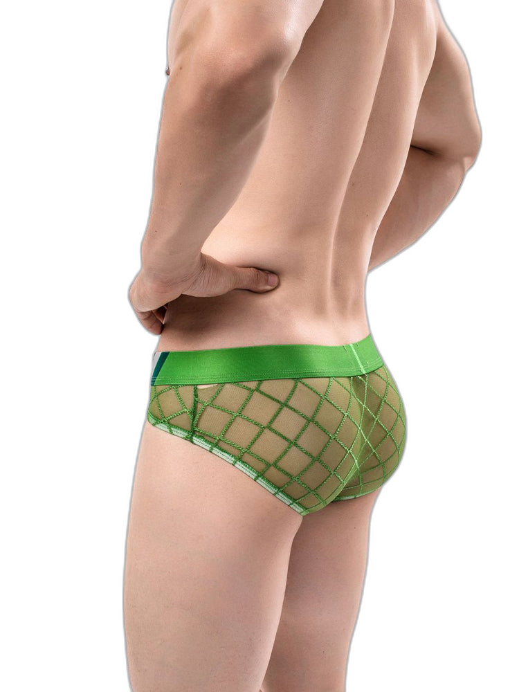 3 Pack Men's Low-Rise Lace Sexy Mesh Briefs And Thongs