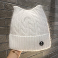Cute Cat-ear Knitted Wool Warm Hat Versatile Face-slimming