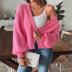 Women's Lantern Sleeve Simple Casual Short Sweater