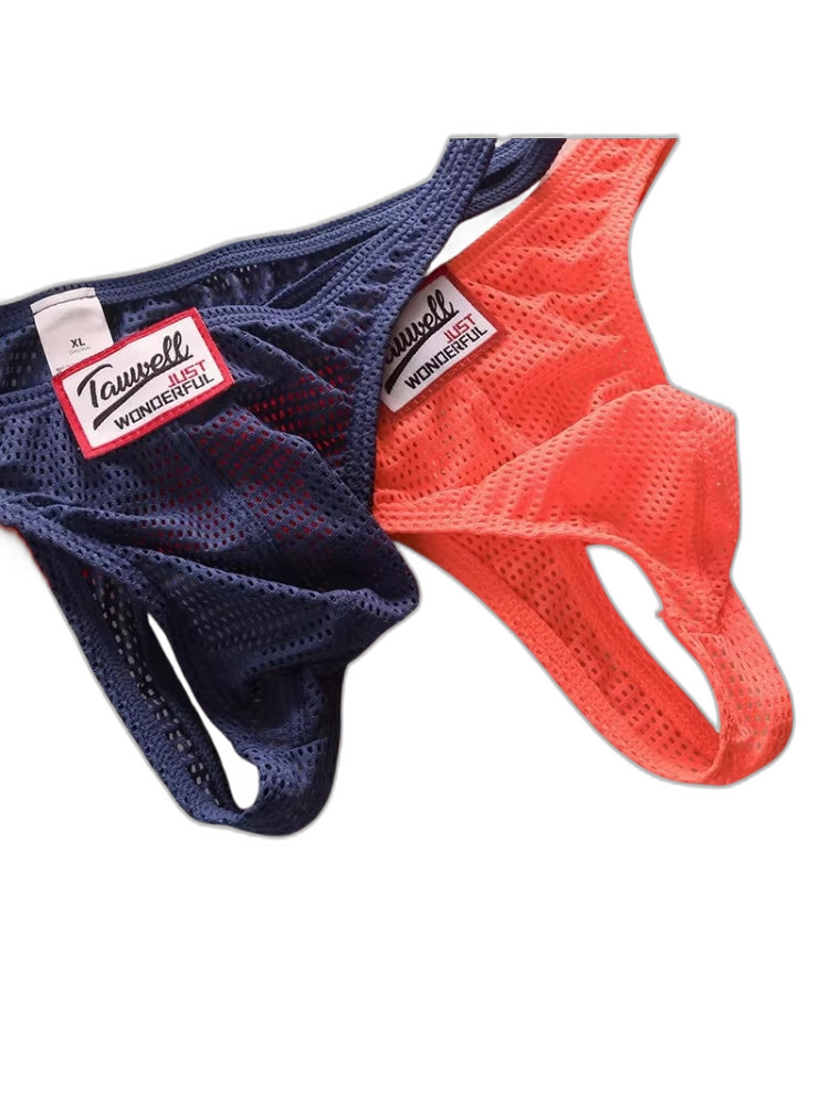 2 Pack Men's Sexy Breathable Mesh Thongs with High Stretch