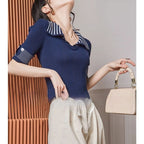 Stylish Light-luxury Niche Statement Womens Top With A Collar