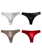 4-pack Men's Sexy Solid Color Letter Seamless Thong