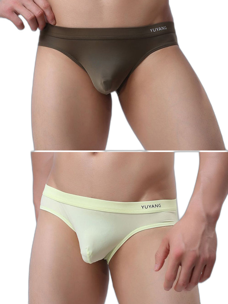 2 Pack Men's Ultra-Thin Ice Silk Briefs
