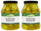 2 x Newforge Sliced Dill Gherkins In Vinegar 2.3Kg