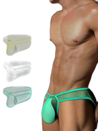 2 Pack Men's Ice Silk Breathable Sexy Low-Rise Anti-Odor Briefs