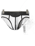 Men’s Spliced Lines U Convex Pouch Cotton Briefs