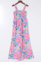 Smocked Square Neck Wide Leg Jumpsuit Women UK