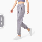 Zipper Pocket High Waist Running Pants Women's Peach Hip Fitness Trousers