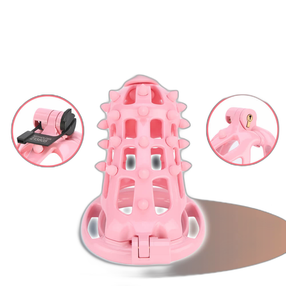 Gorse - Spiked Chastity Cage With Belt and Catheter