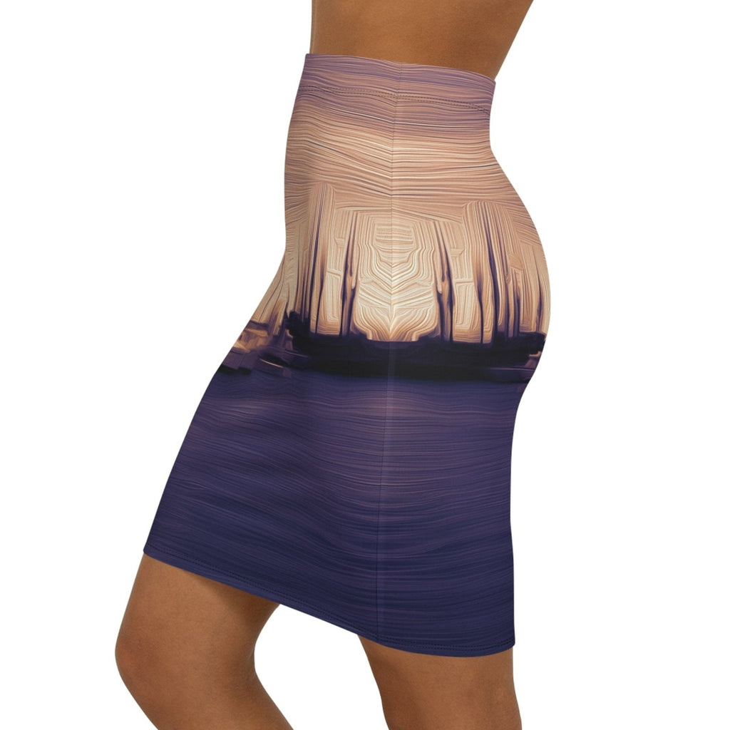 The Sleeping Yachts (at Sunset) - Womens Pencil Skirt