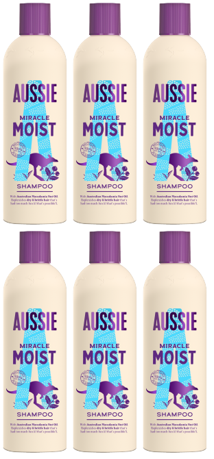 6 x Aussie Shampoo Miracle Moist - 300ML