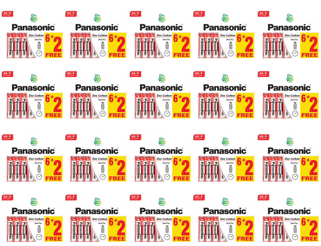 20 x Panasonic Batteries Aa 6+2 Free 8 Pack