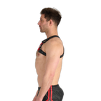 Prowler RED Leather Cross Harness Black Red