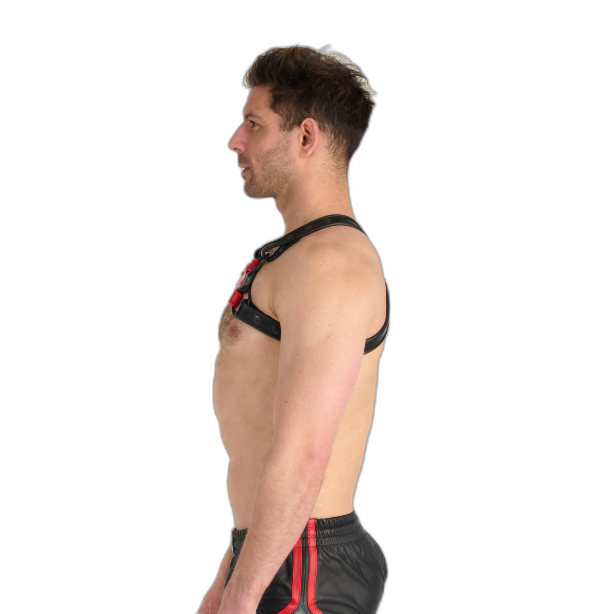 Prowler RED Leather Cross Harness Black Red