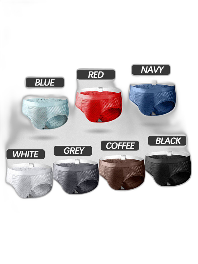 4 Pack Breathable Ice Silk Antibacterial Men's Briefs