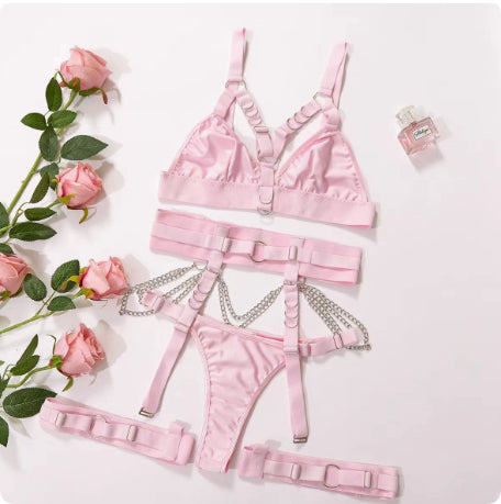 Women's Bundled Waist And Leg Loop Adjustable Sexy Lingerie Set