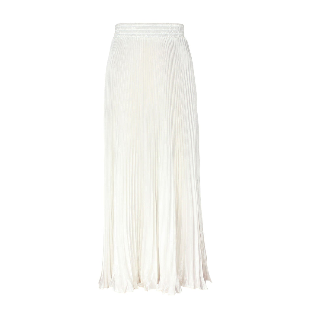 Draped Elastic-waist Versatile Figure-flattering Sophisticated Elegant Solid-color Maxi Skirt