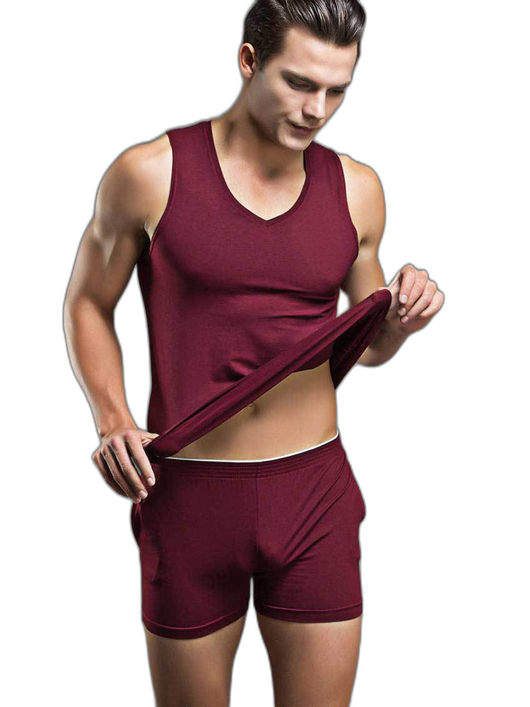 Solid Color Modal Home Boxers for Men