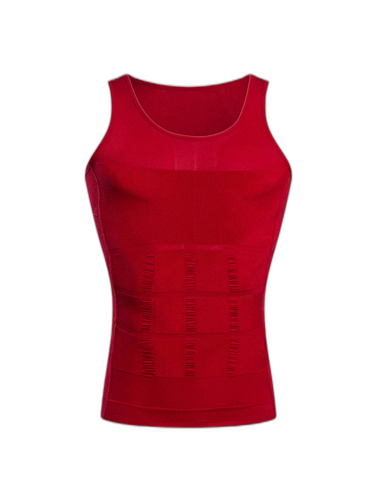 Mens Waist Body Shaper Vest T-Shirt Tank Tops