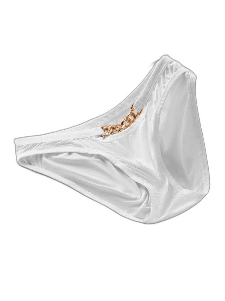 2 Pack Men's U-Pouch Design Metal-Clasp Thin Briefs