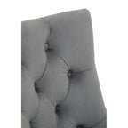 Anita Grey Velvet Office Chair with Gold Swivel Base