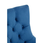 Anita Blue Velvet Office Chair with Gold Swivel Base