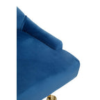 Anita Blue Velvet Office Chair with Gold Swivel Base