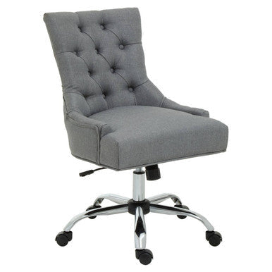 Anita Grey Fabric Office Chair 90-99cm with Chrome Swivel Base