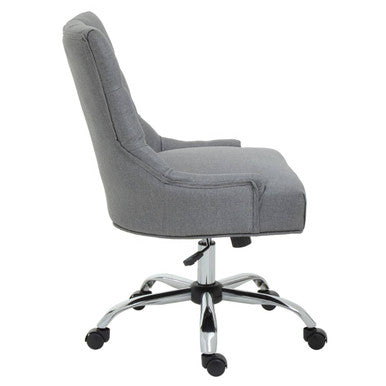 Anita Grey Fabric Office Chair 90-99cm with Chrome Swivel Base