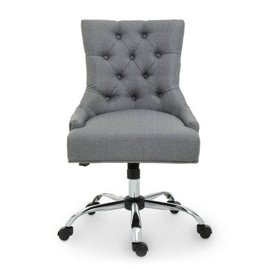 Anita Grey Fabric Office Chair 90-99cm with Chrome Swivel Base