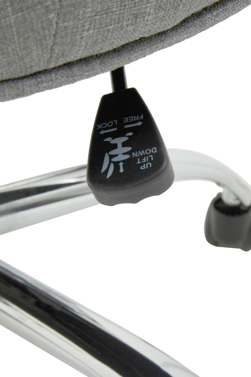 Anita Grey Fabric Office Chair 90-99cm with Chrome Swivel Base