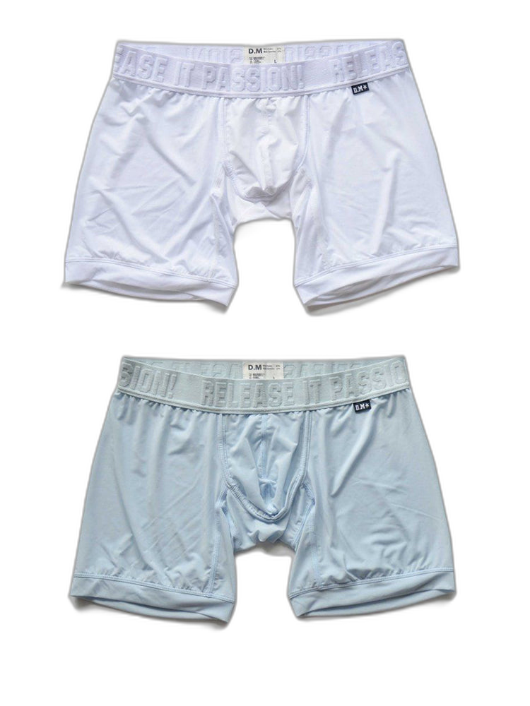2 Pack Men's Trendy Breathable Ice Silk Boxer Briefs