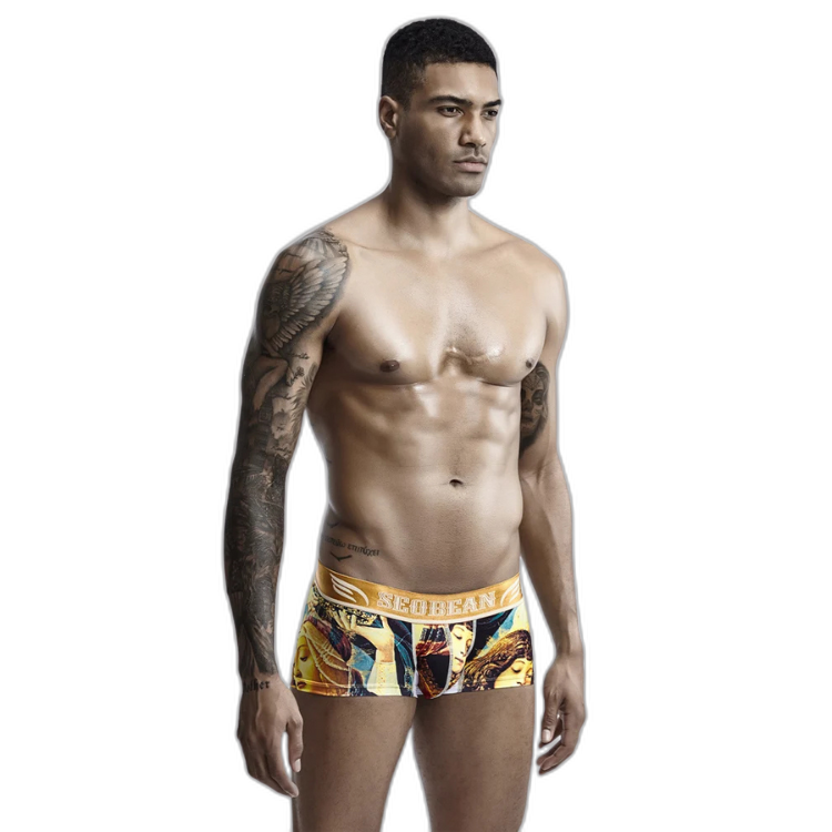 SEOBEAN Luxe Print Silk Low-Waist Boxers