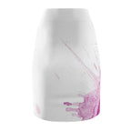 Watercolour Pink Splash - Womens Pencil Skirt