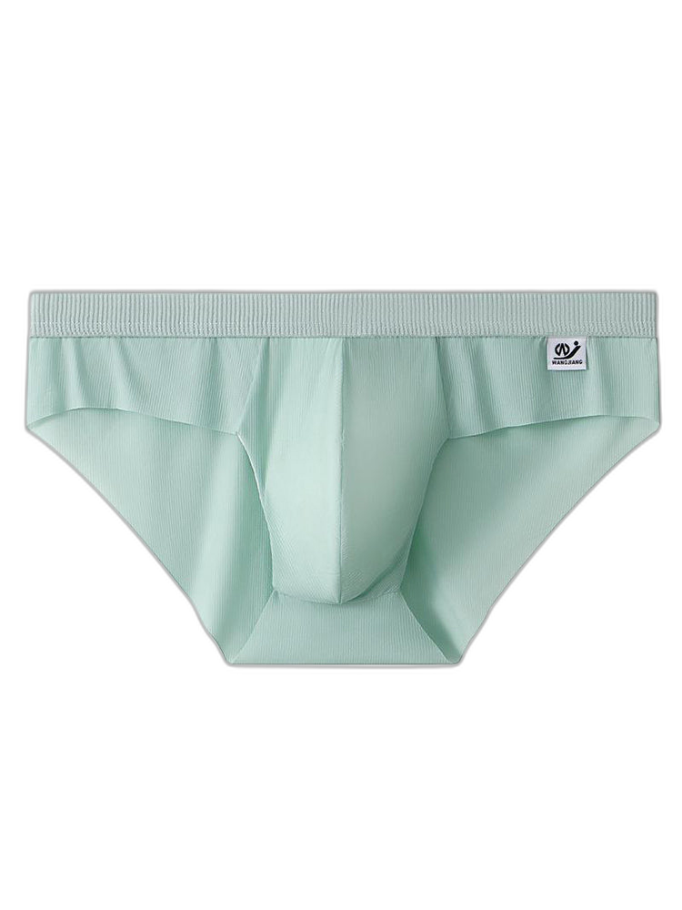 3 Pack Men's Ultra-Thin Breathable Ribbed Ice Silk Briefs