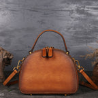 Vintage leather handbag multi-functional suede cowhide