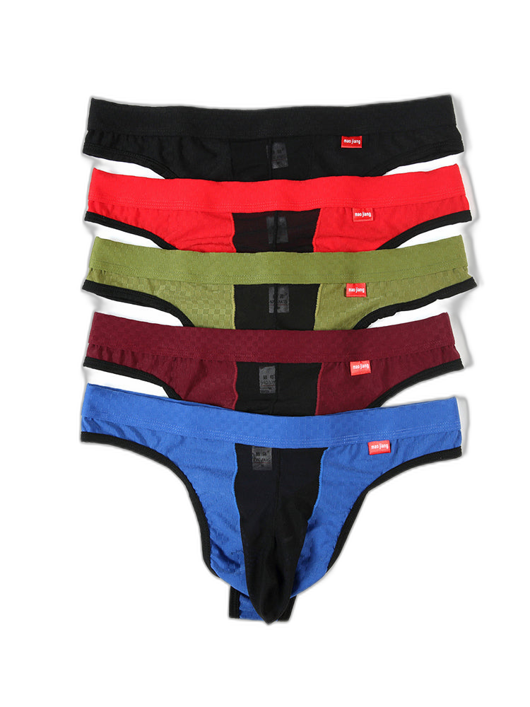 2 Pack Men's Sexy Thongs with Transparent Elephant Trunk