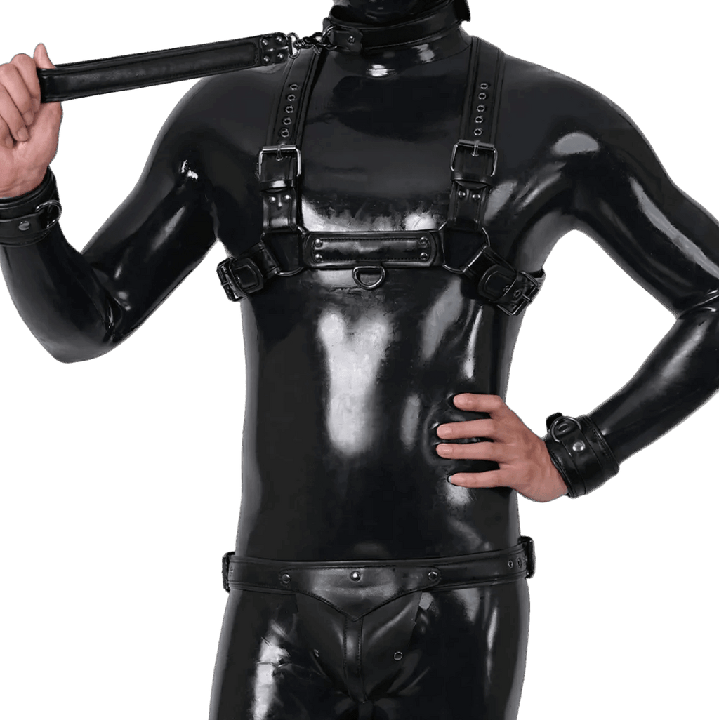 Furrjoi Harness, Cuff, Collar, Lead Underwear Bundle Black