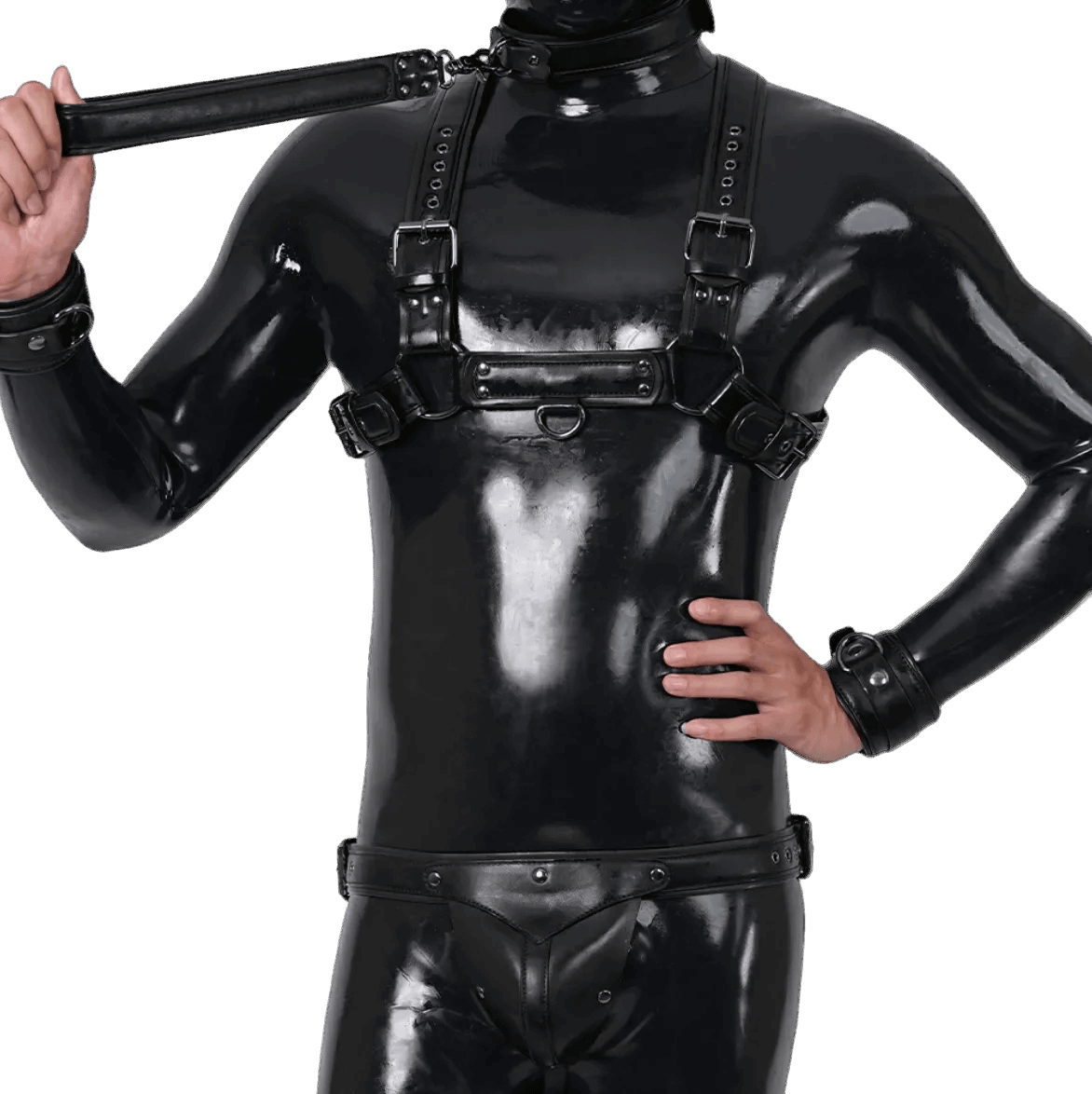 Furrjoi Harness, Cuff, Collar, Lead Underwear Bundle Black