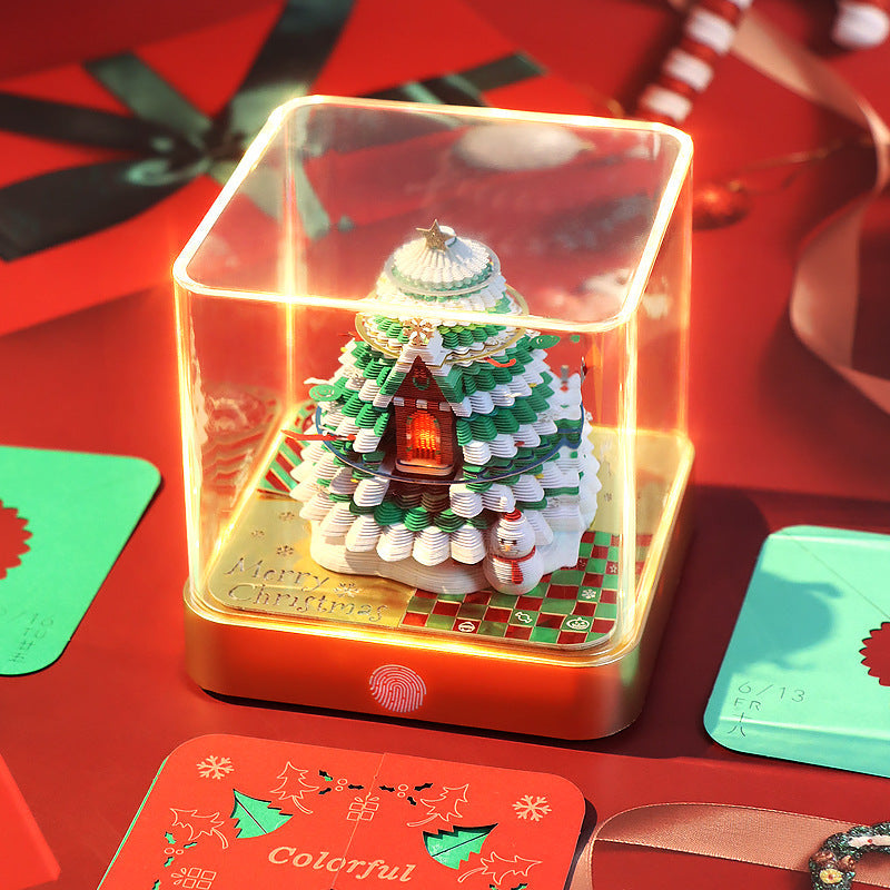 Romantic Christmas Tree 3D Paper Sculpture Calendar 2026 Label Creative Gift Decoration