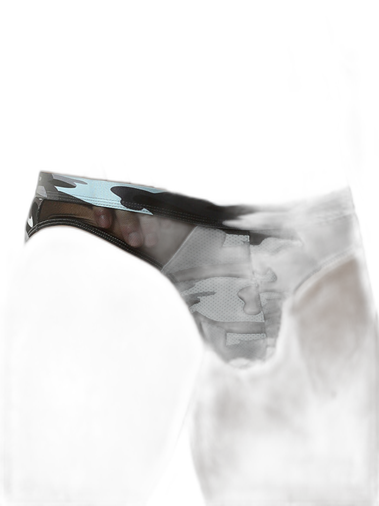 2 Pack Men's Classic Camo Mesh U-Shaped Pouch Breathable Briefs